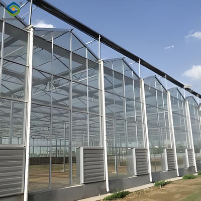 Good price Large Size Multispan Glass Covering Smart Greenhouse Stable Structure online